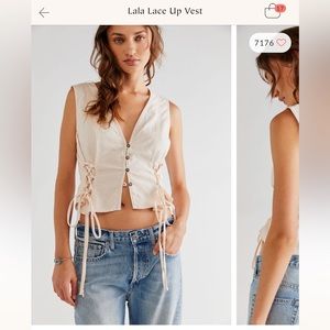 Free people lala lace up vest